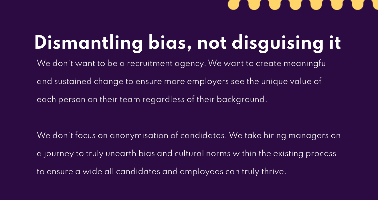 screenshot of collaborative future's approach. We want to create meaningful and sustained change to ensure more employers se the unique value of each person regardless of their background.