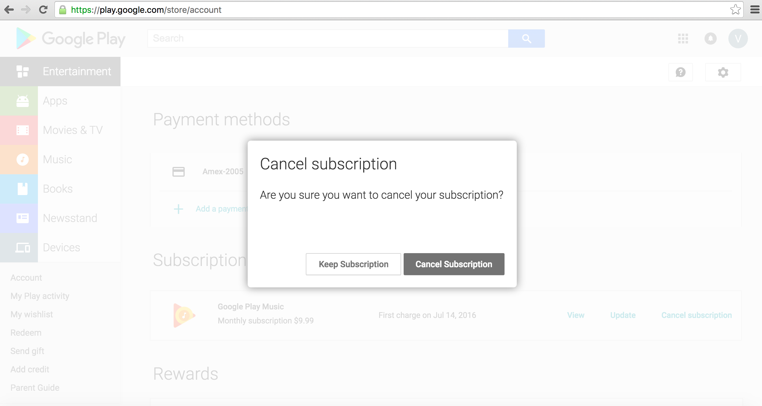 cancel Google Play Music step 4
