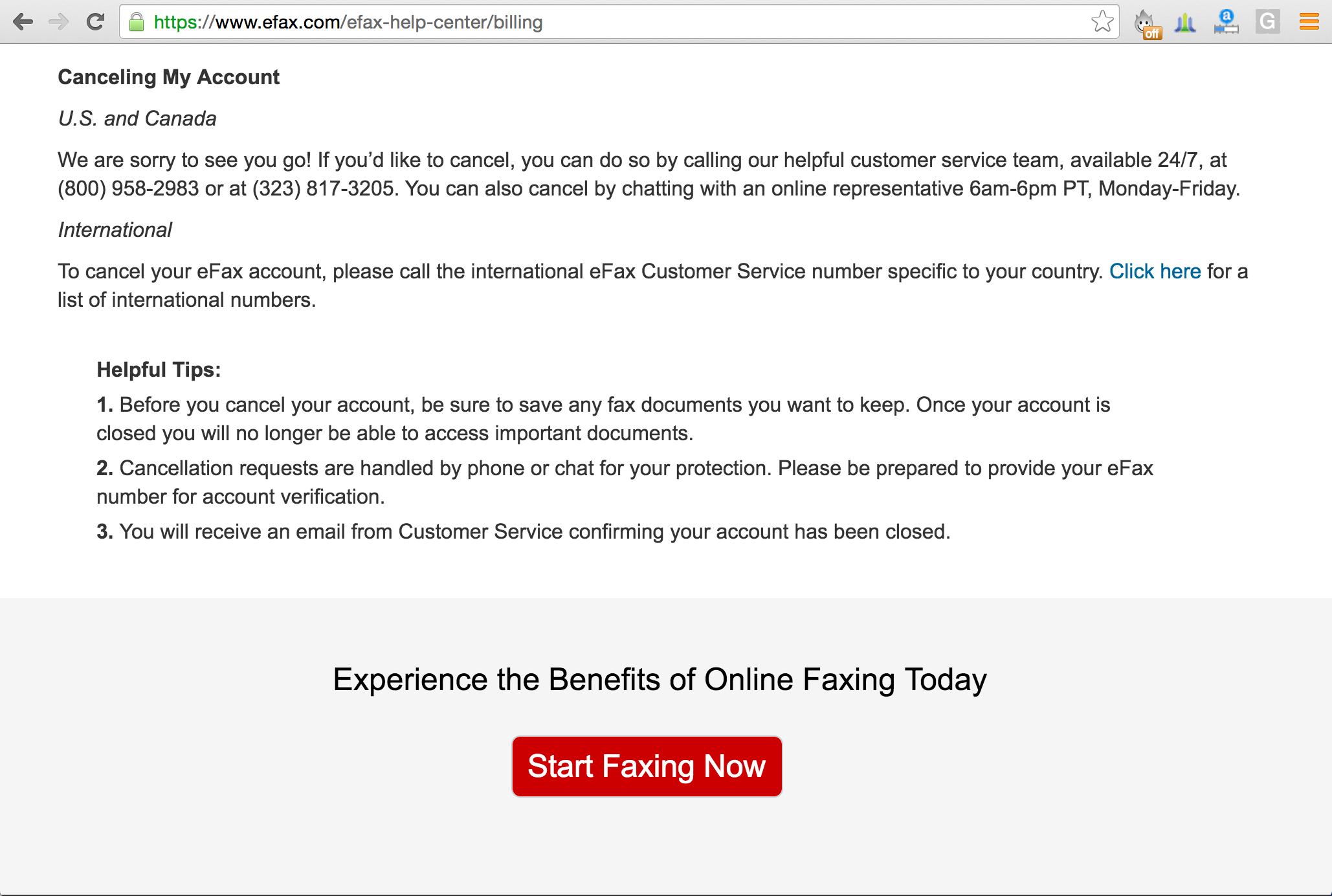 cancel efax