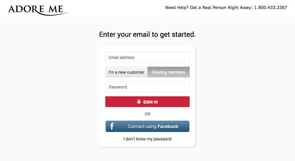 Cancel Adore Me step 1