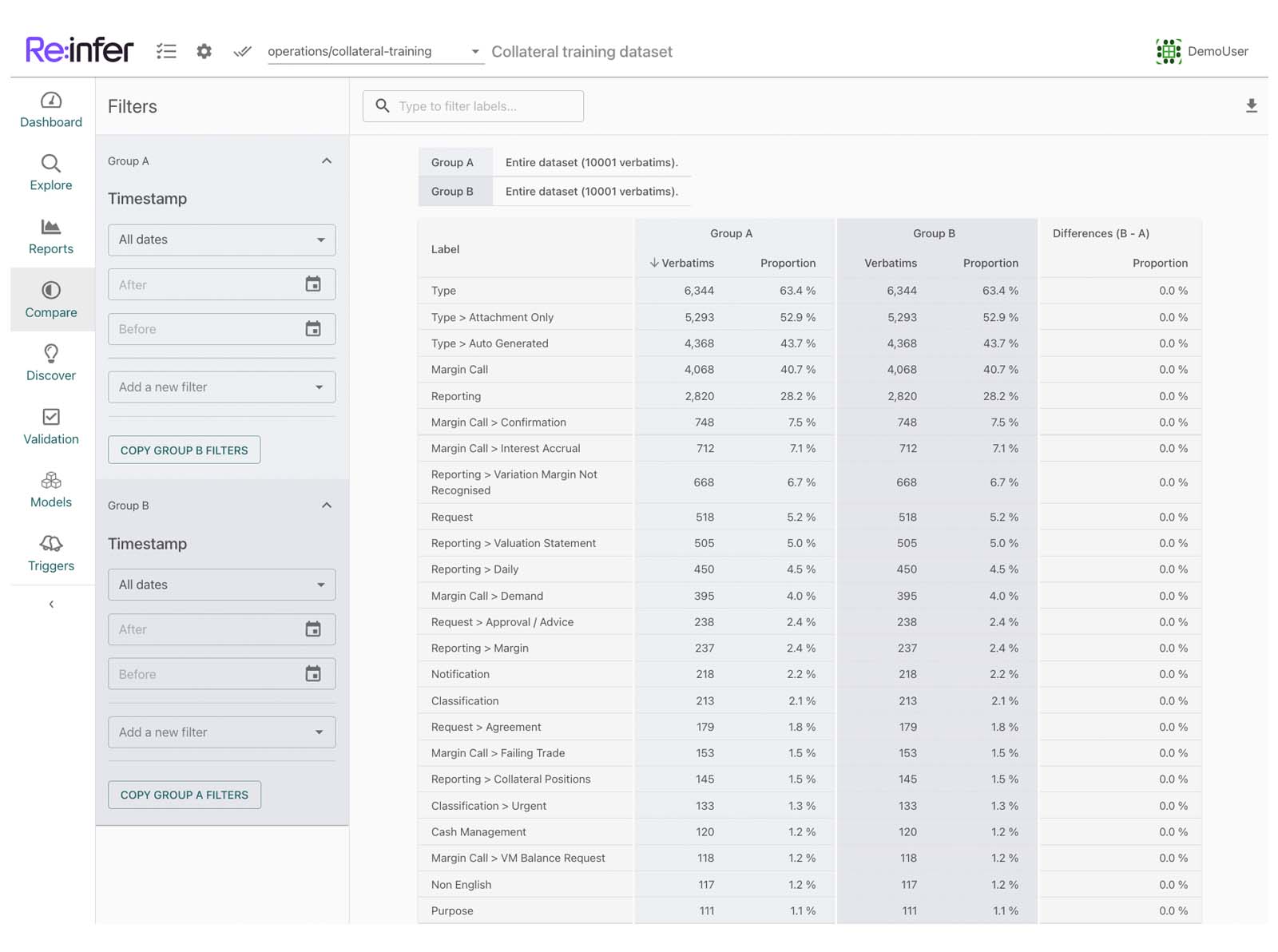 Compare UI refresh