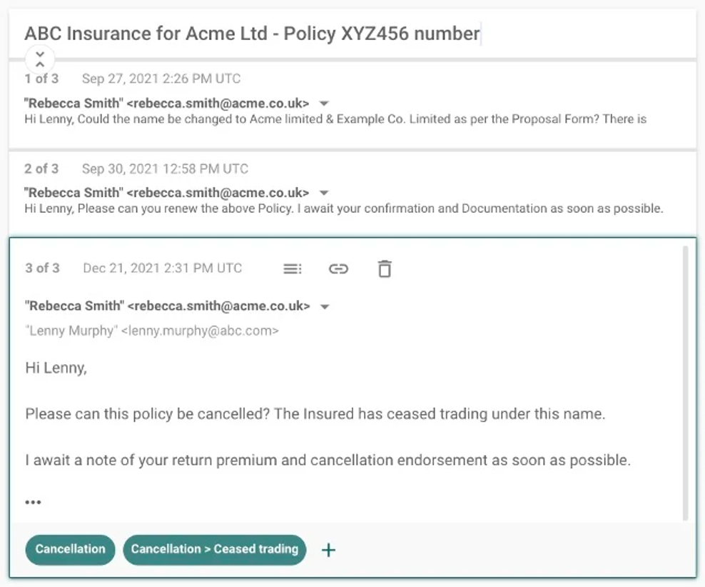 Dynamic Email Thread View