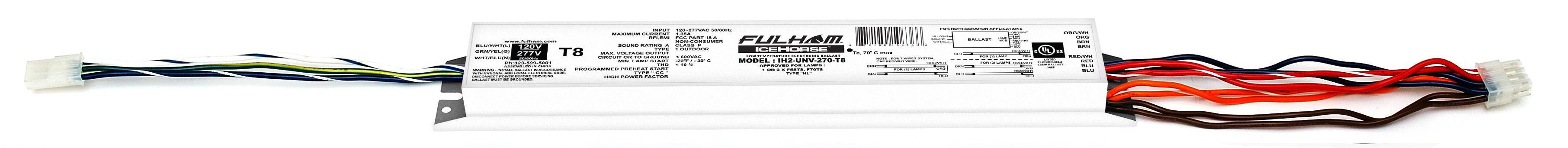 Fulham IH2 UNV 270 T8 Icehorse Low Temp Electronic Ballast F58T8 F70T8 Fluorosce | UK