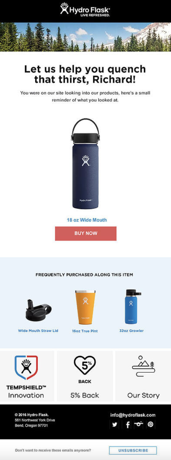 best email automation examples: hydro flask email sequence