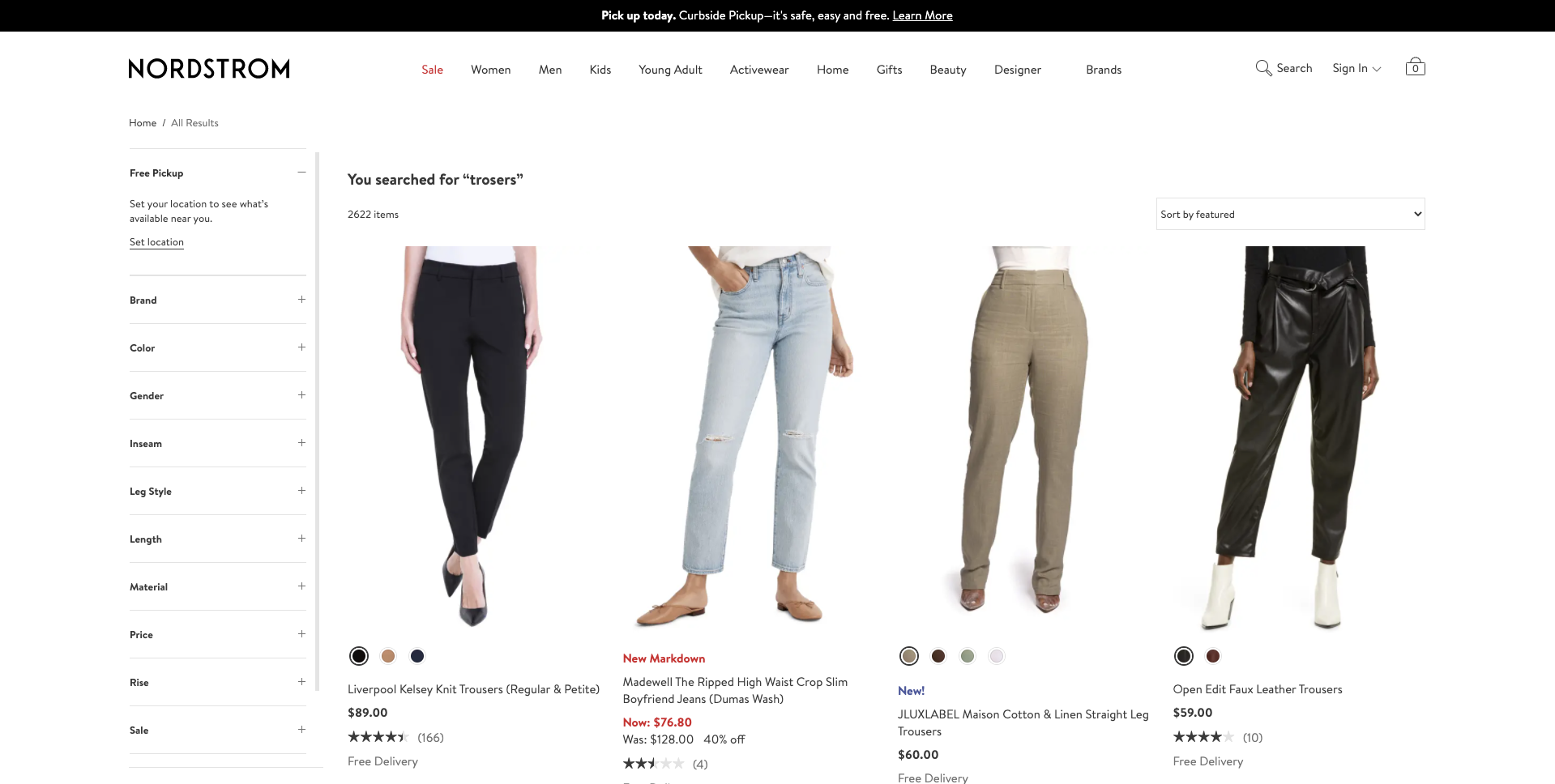 example of search algorithm by Nordstrom