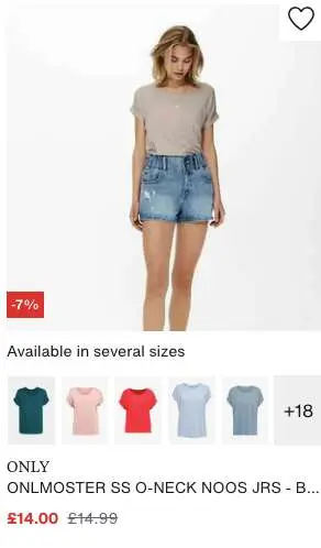 Zalando features a callout that alerts shoppers about the different sizes of a product