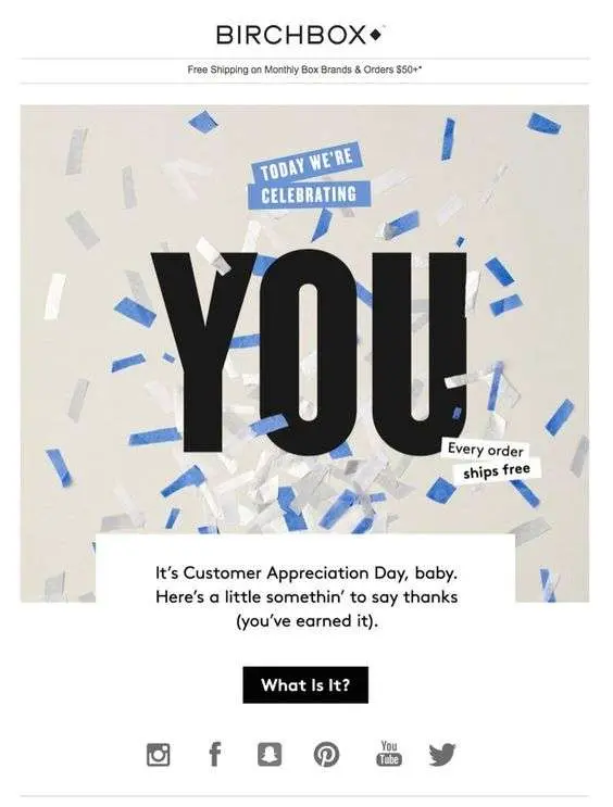 birchbox makes the customer the focus in their emails