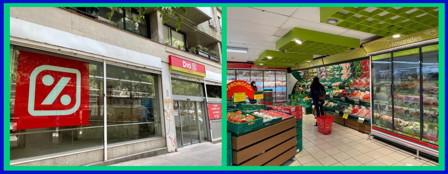 Photos extérieur et intérieur d'un commerce à Barcelone