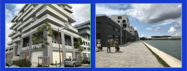 Deux photos de l'extérieur de la crèche à Pantin