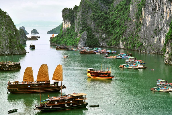 Junk Boats On Ha Long Bay