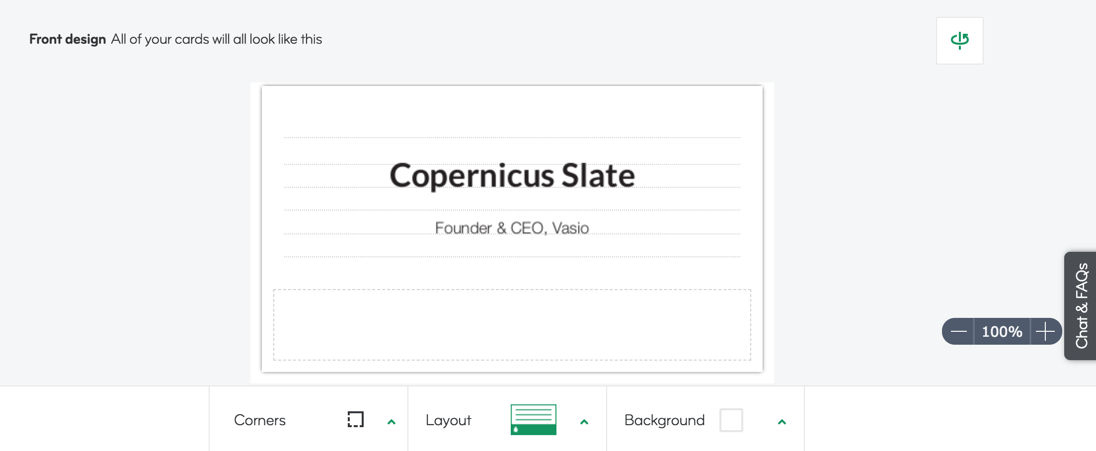 Startup Company business card