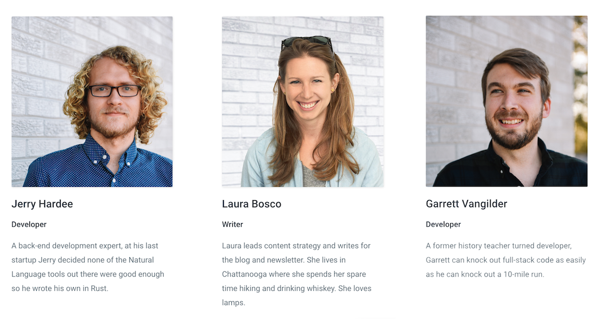 Laura, Jerry and Garrett - our new team members in 2018.