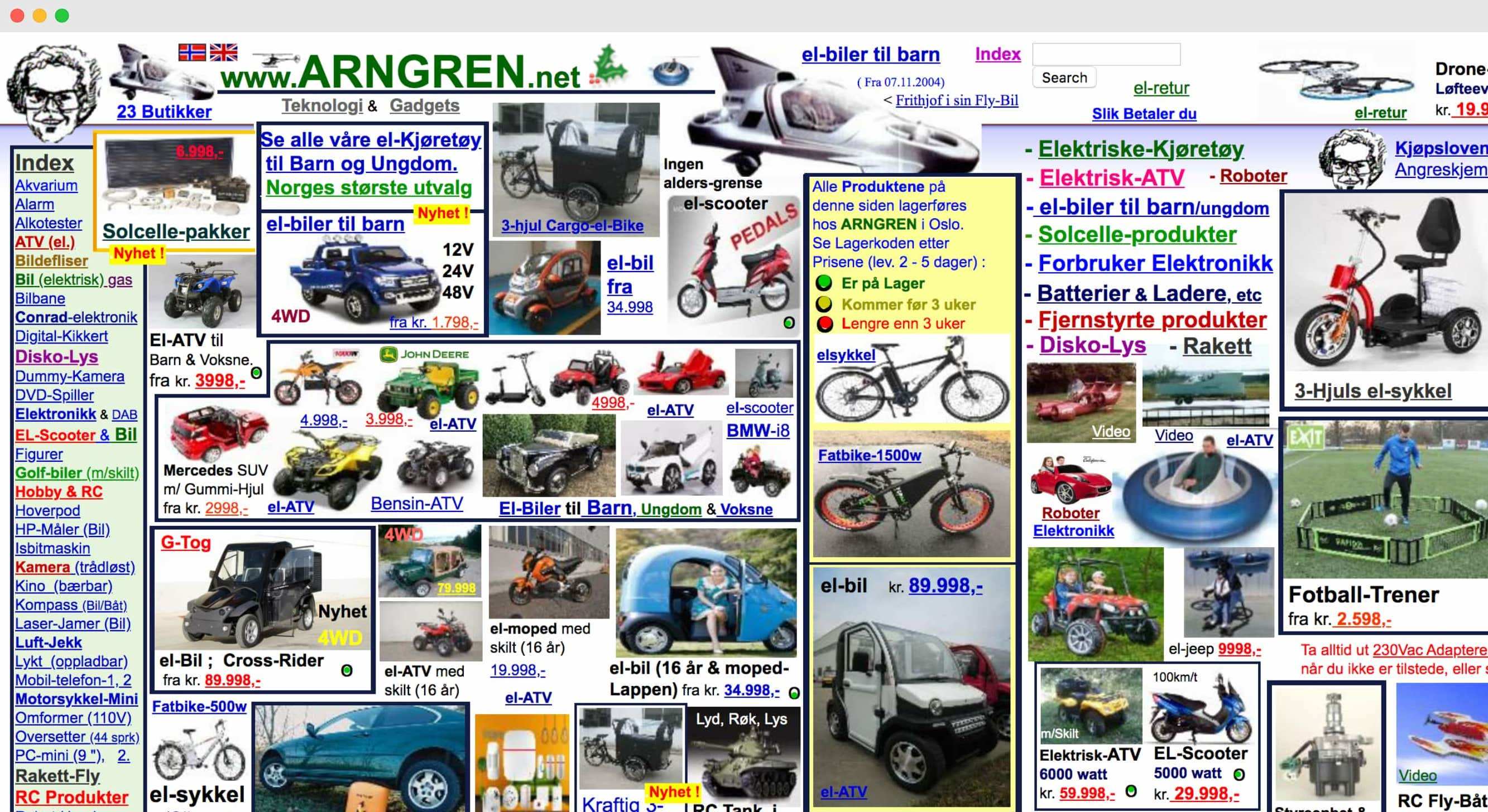 terrible, cluttered website design