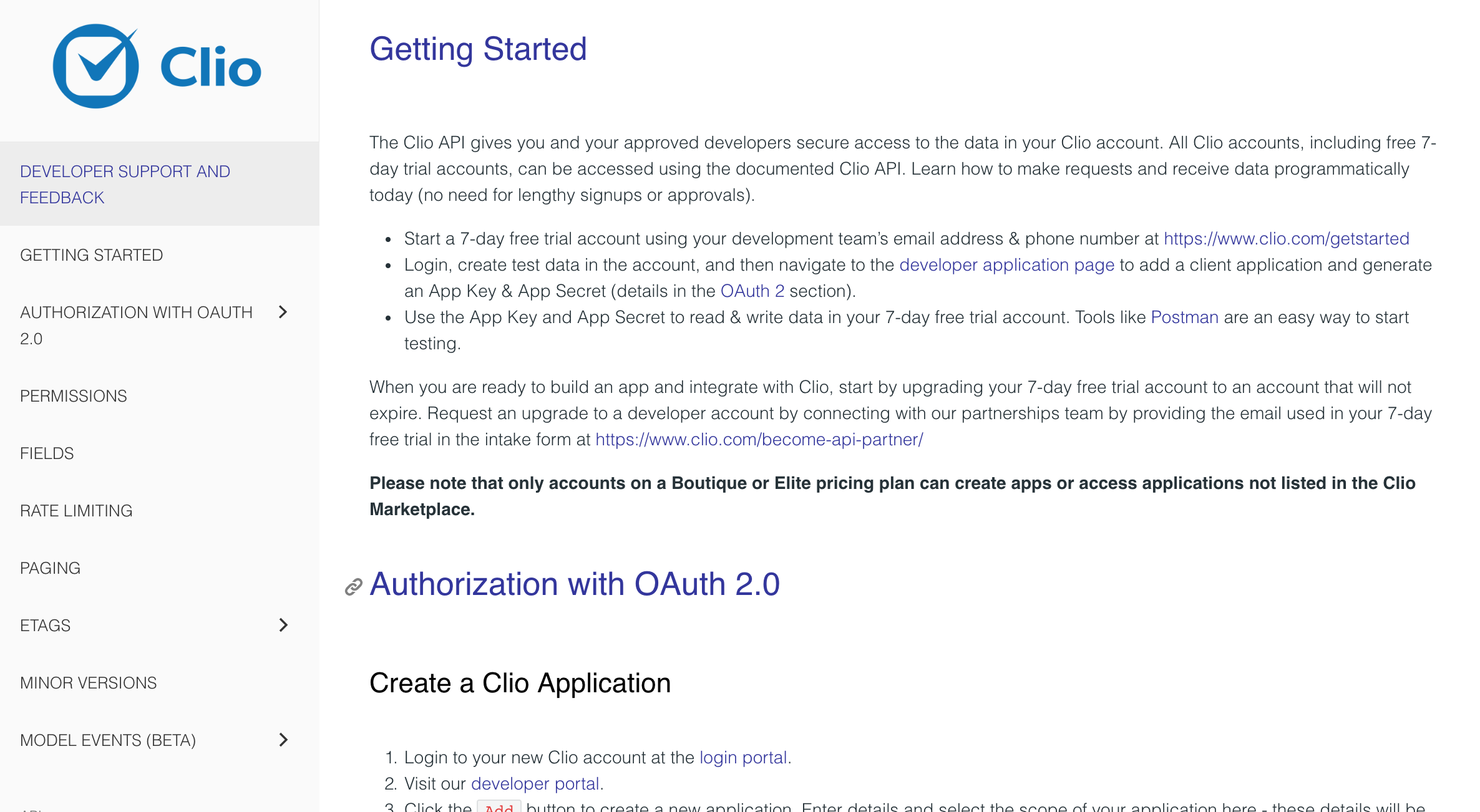 Screenshot of software documentation