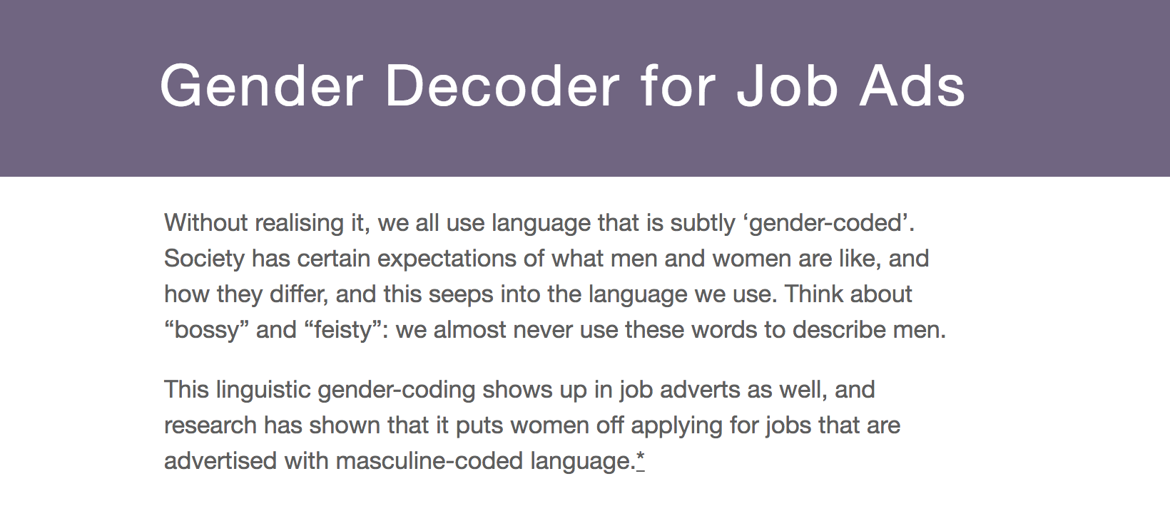 Gender Decoder