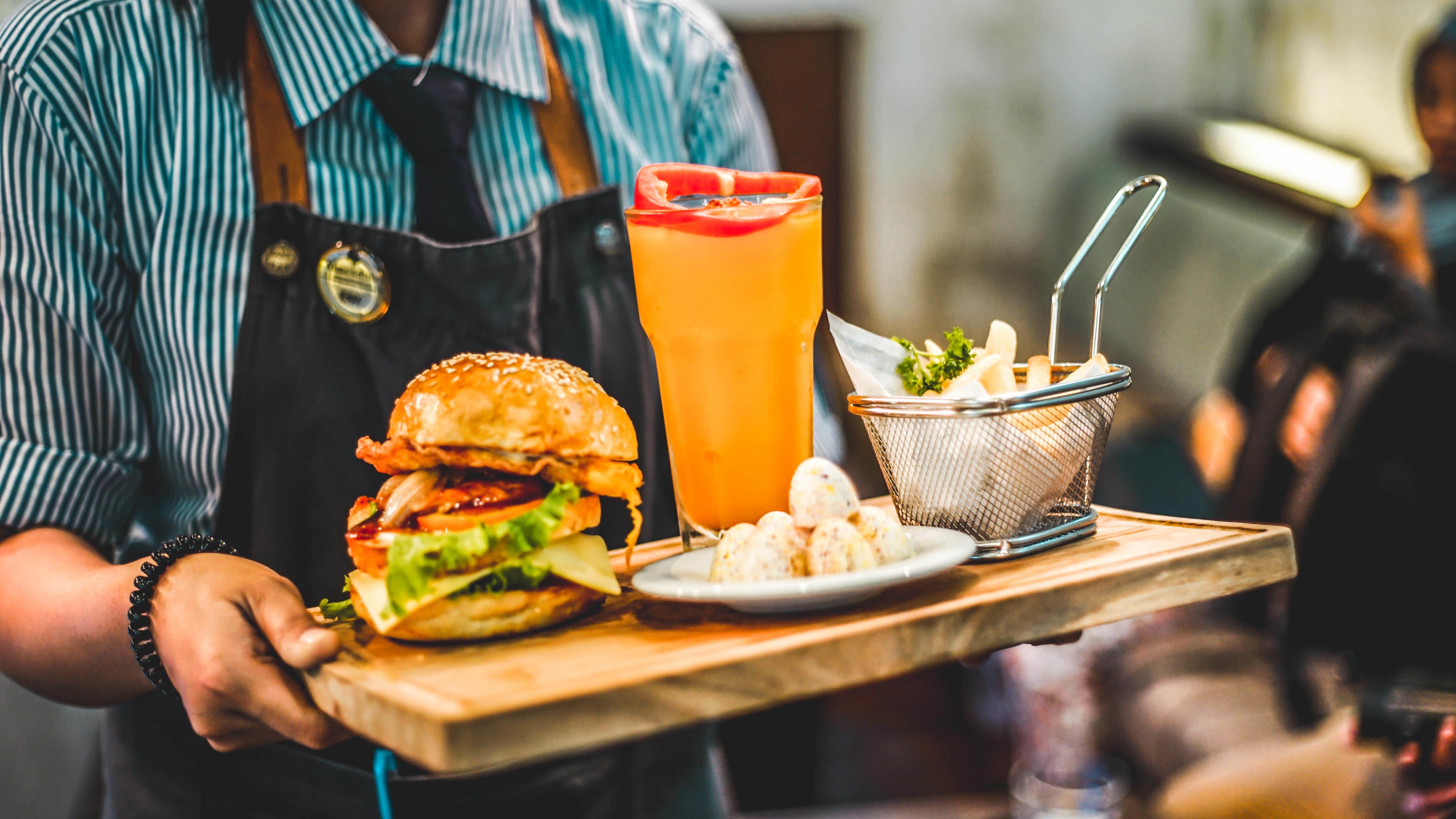 Burger and fries