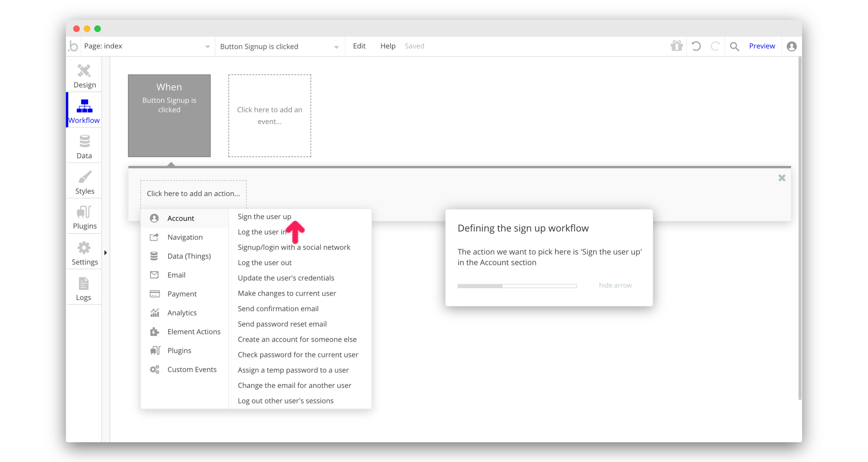 No-code web app builder