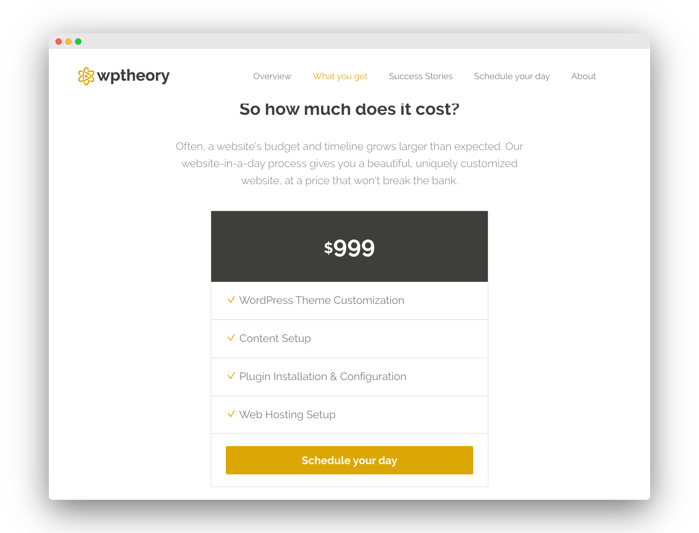 Productizing website build