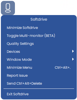 Softdrive overlay settings menu