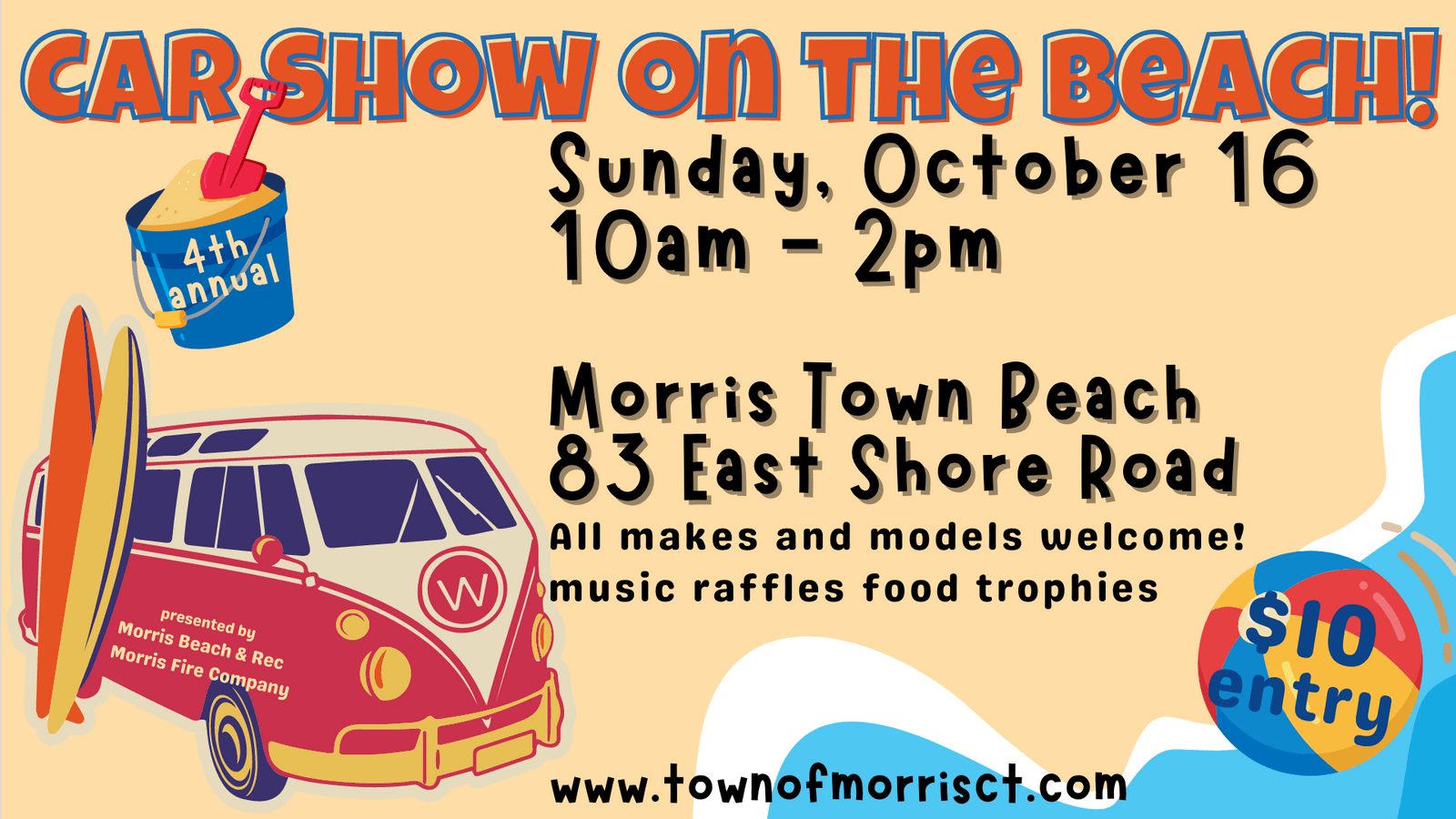Event Car Show on the Beach 2022! Town of Morris, CT