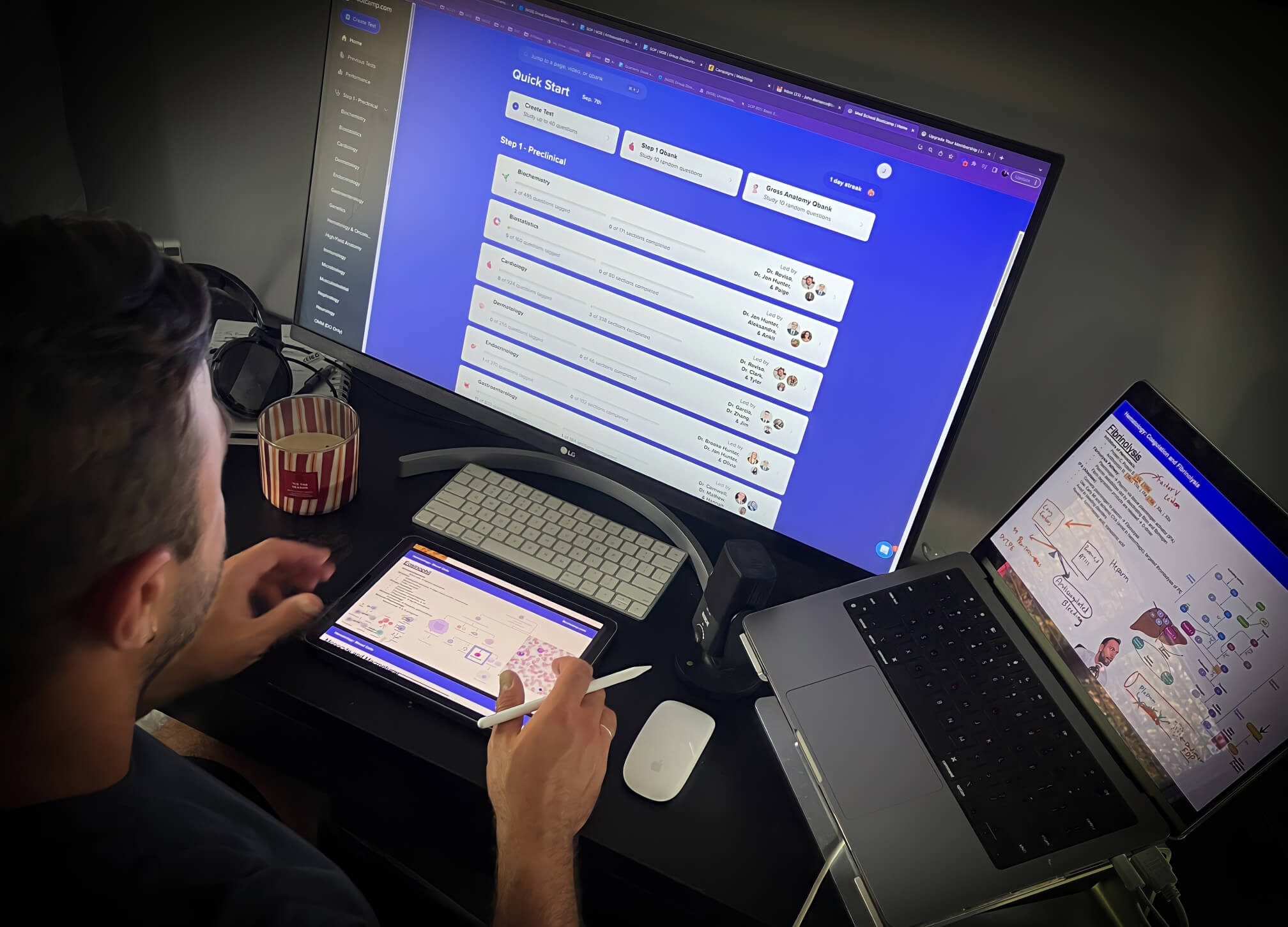 Student studying on Bootcamp.com