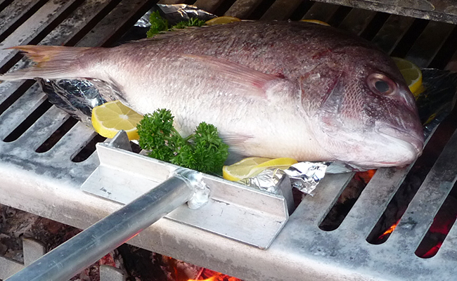 Камин для приготовления тлеющих углей Braais с большой рыбалкой, приготовленной на гриле