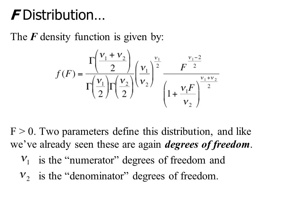 F Distribution Formula