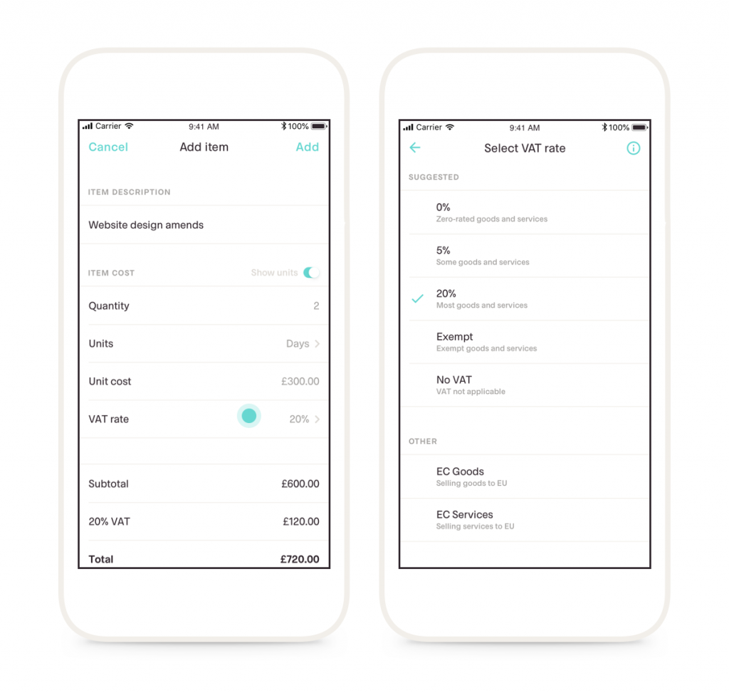 Invoicing in the Coconut app