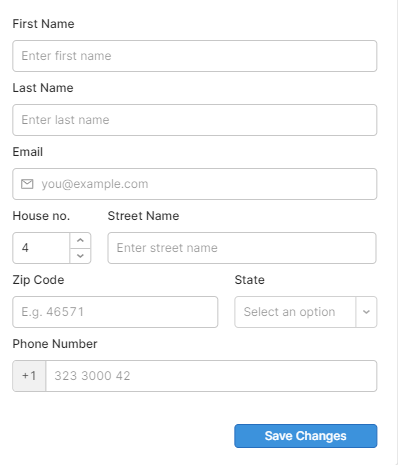 a form with identical field lengths and grouped data