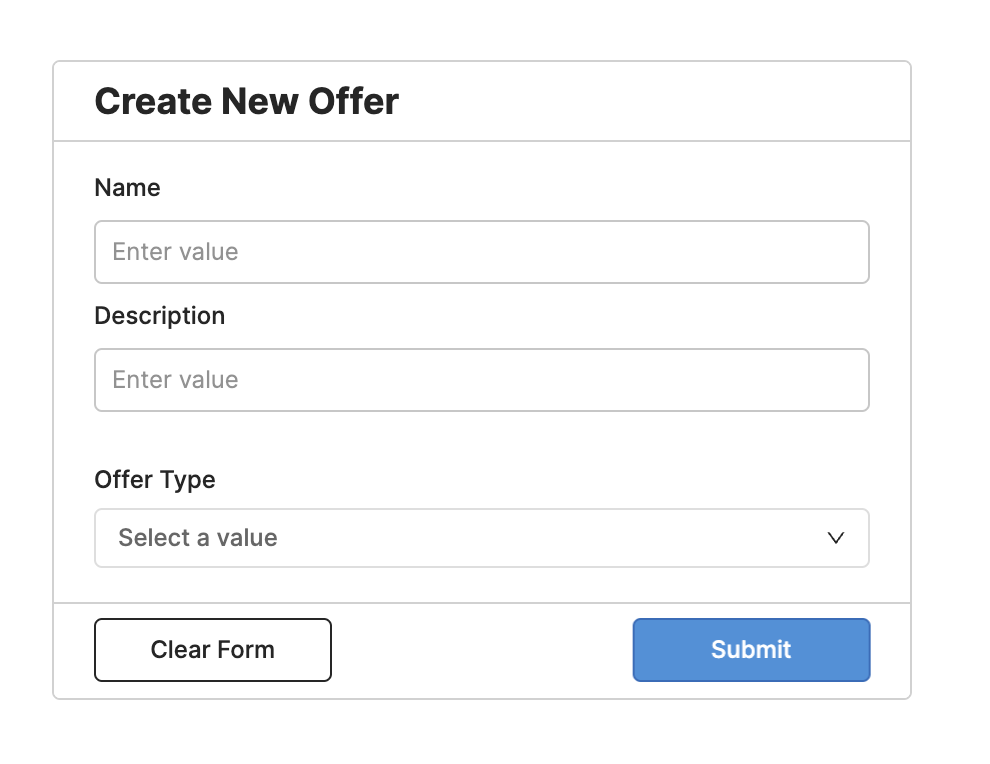 a form with a clear button