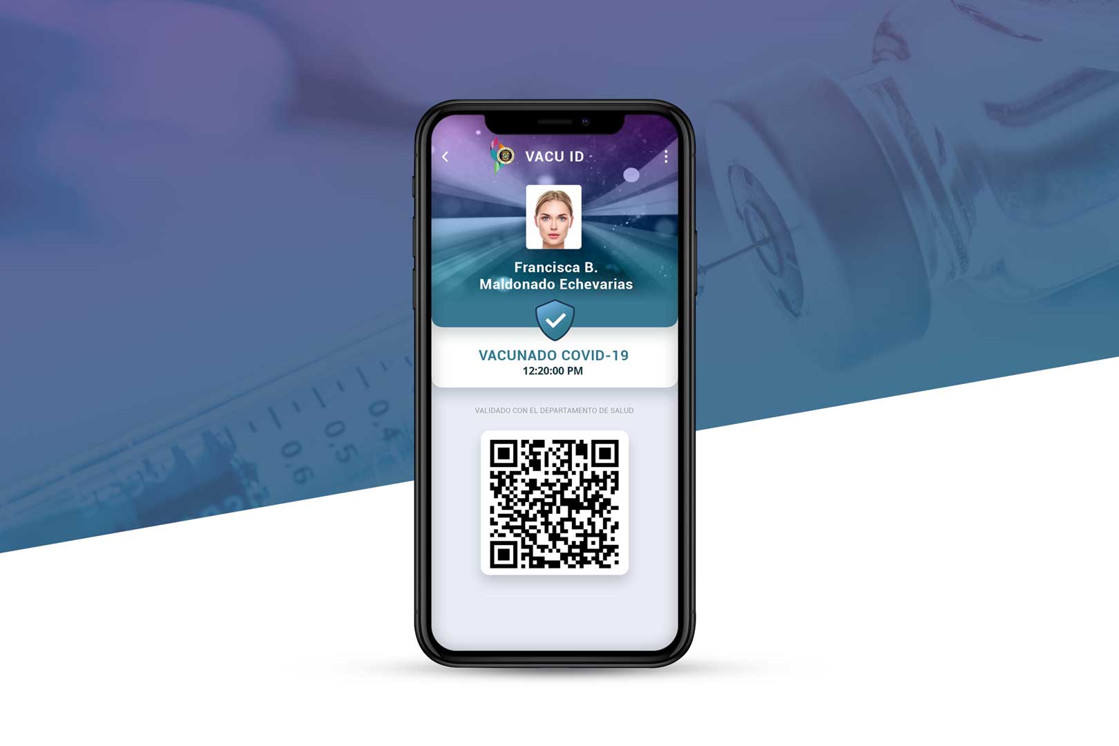 Imagen de Vacu ID en teléfono inteligente