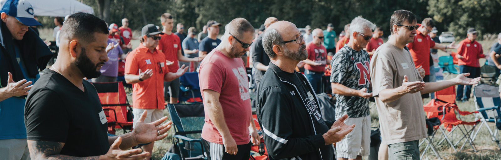 Men worshipping at Lifegate Church