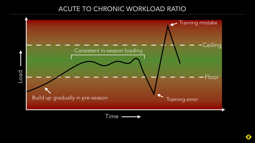 A training error is when you have an unpredicted or unavoidable lapse in acute workload (due to illness, holiday, injury etc). While a training mistake is when you try to overcompensate to make up for the error (Training error is typically a drop in loading, but they can also be accidental spikes due to camps or tournaments).