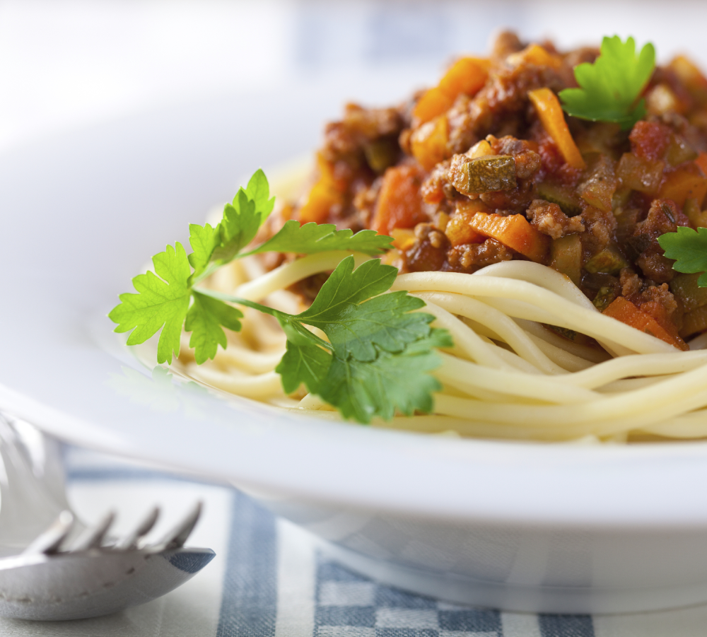 Spaghetti Bolognese, always a popular choice with athletes