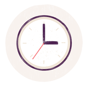 Illustrated icon of a wall clock