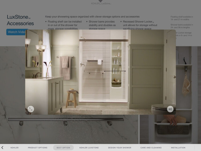 Ingage client presentation sales materials showing video, text and picture combination