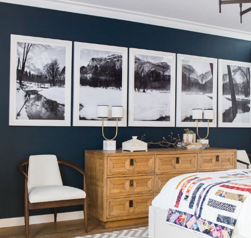 Bedroom photo wall ideas