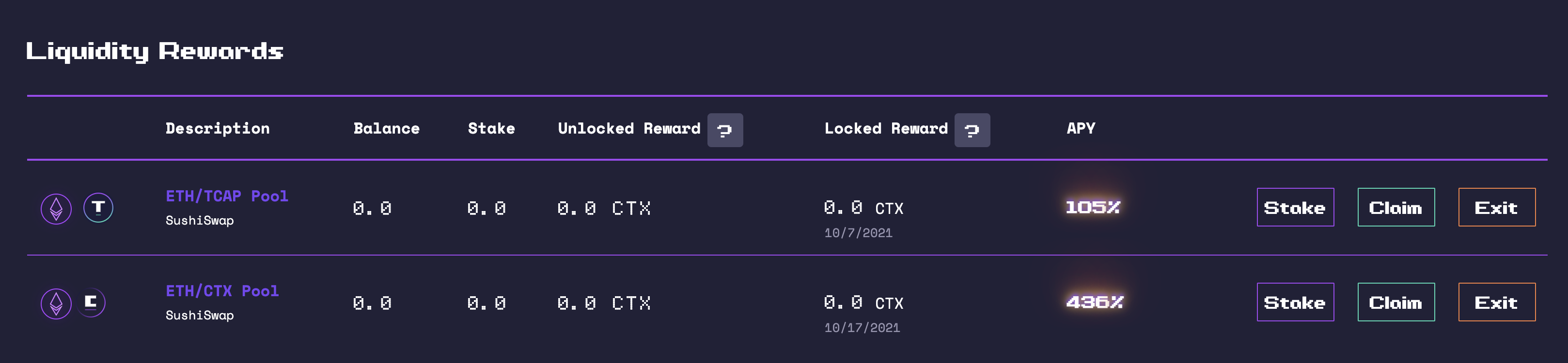 Yield Farm CTX with Zapper and Cryptex