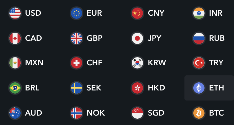 Track your DeFi dashboard in any currency with Zapper