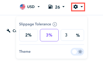 Setting Slippage Tolerance on Zapper