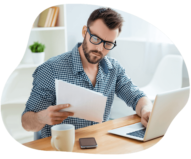 image of a man filing his self assessment