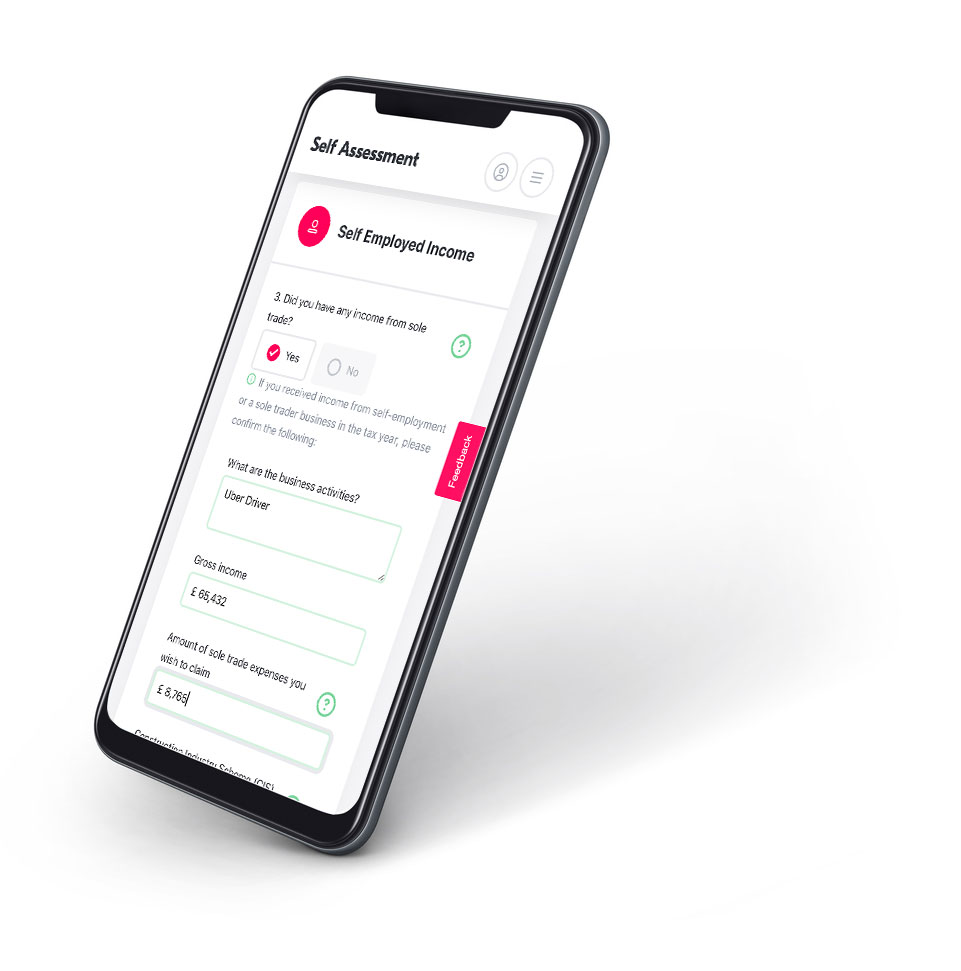 smartphone mockup on self assessment page