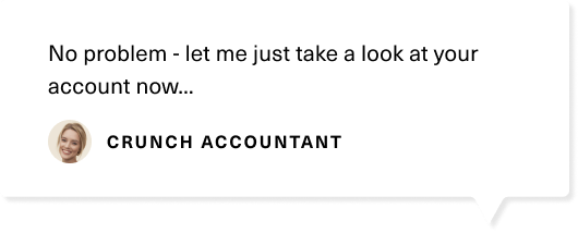 A chat response from a crunch accountant