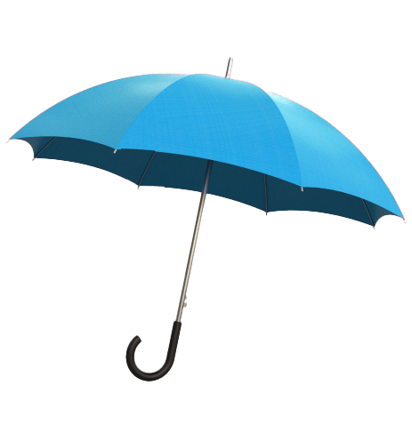 image of a blue umbrella