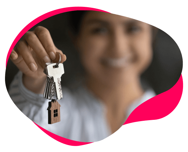 Image of a lady holding keys