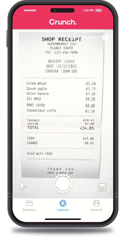 Mockup of a mobile with Crunch snap-app