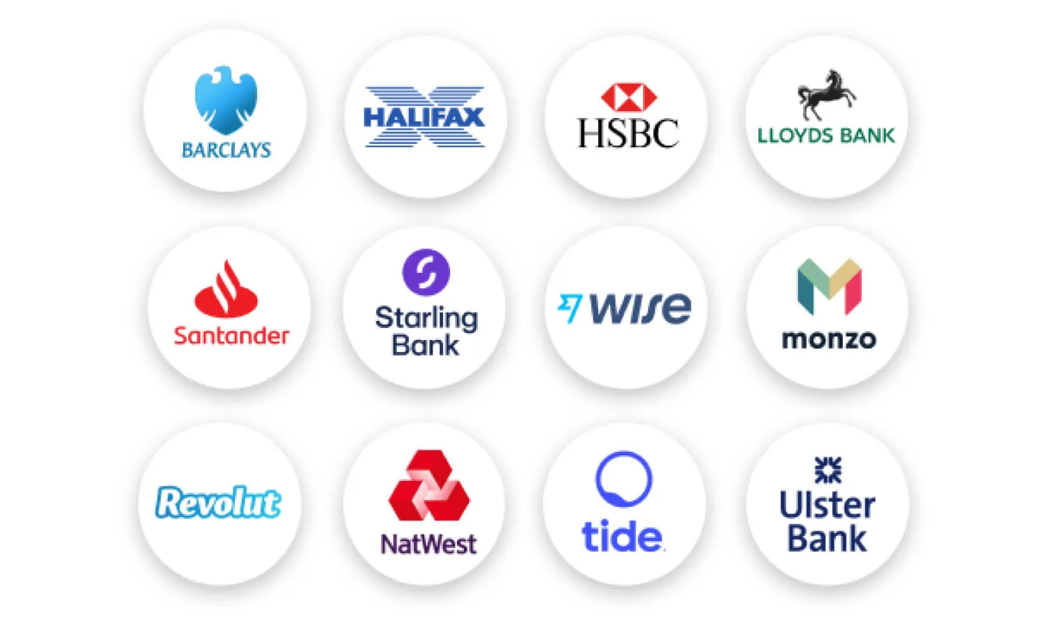 Variety of bank logos