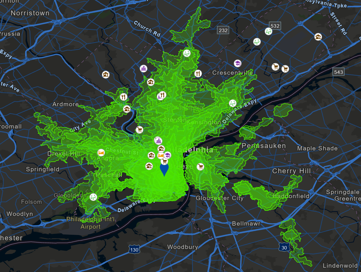 public transport catchment area