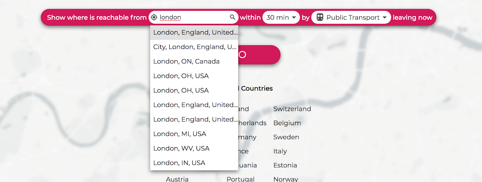 traveltime-search-box
