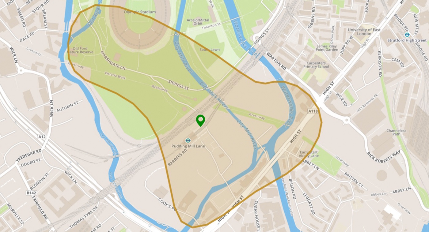 London tube zones pudding mill lane